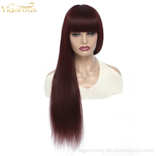 Vigorous online red wholesale natural vendor 9a original mink brazilian cuticle aligned human hair blend wigs